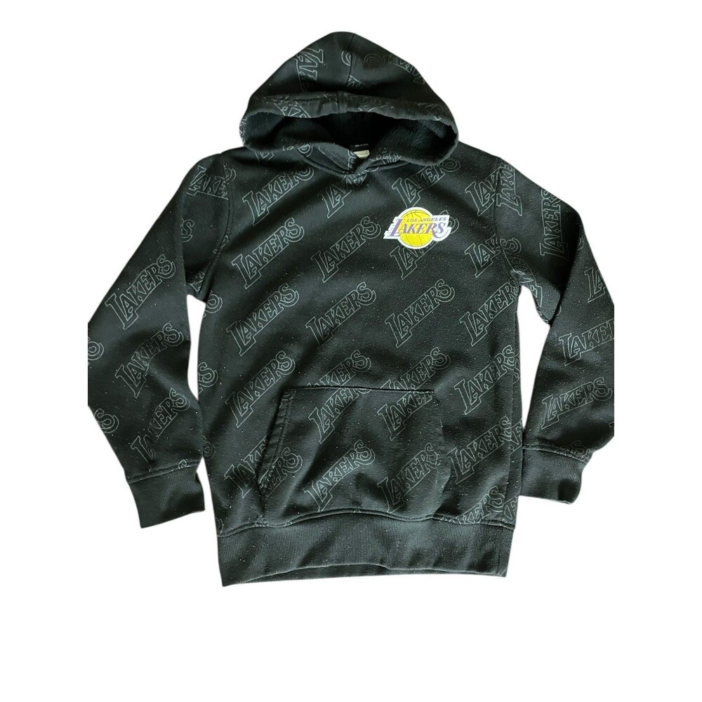 NBA Los Angeles Lakers Hoodie Sweater Print All Over SZ L (14-16) - Picture 3 of 10